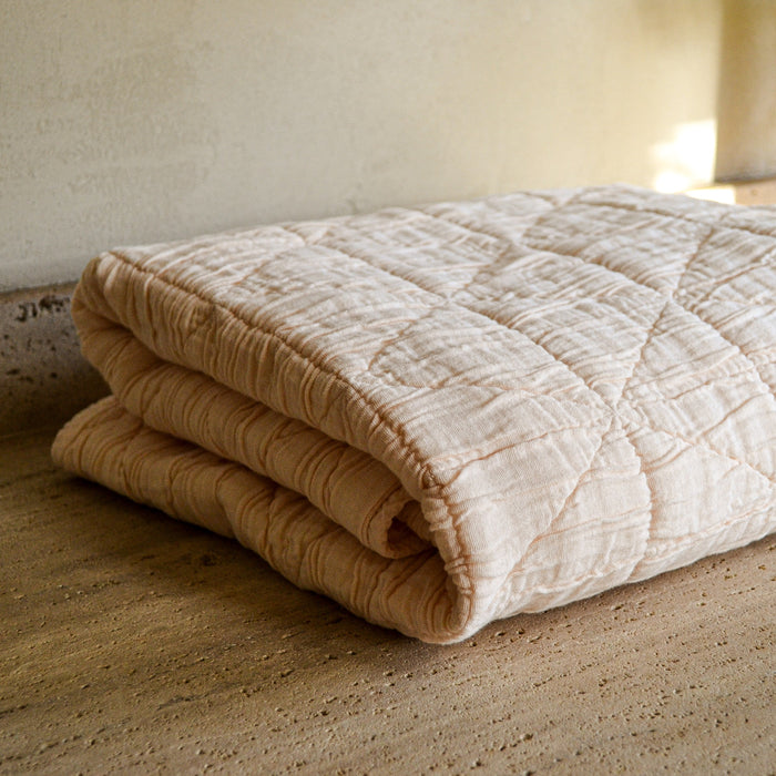 Bobbie Cream Pink Blanket
