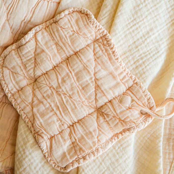 Bobbie Cream Pink Pacifier blanket